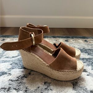 *WORN ONCE* Marc Fisher Tan Espadrille Wedges